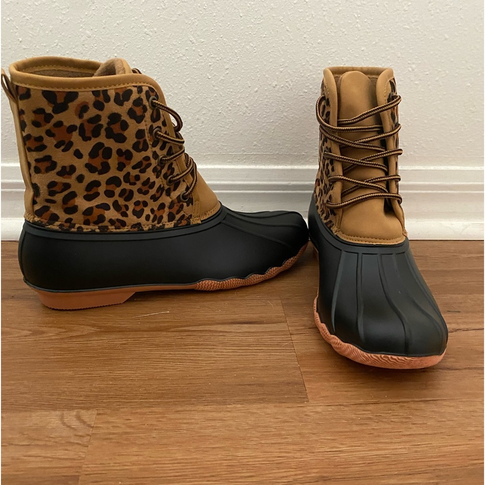 Women’s Leopard Duck Boots